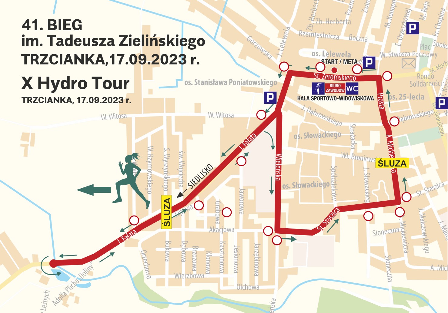 Bieg Zielińskiego 2023 - Mapka objazdu