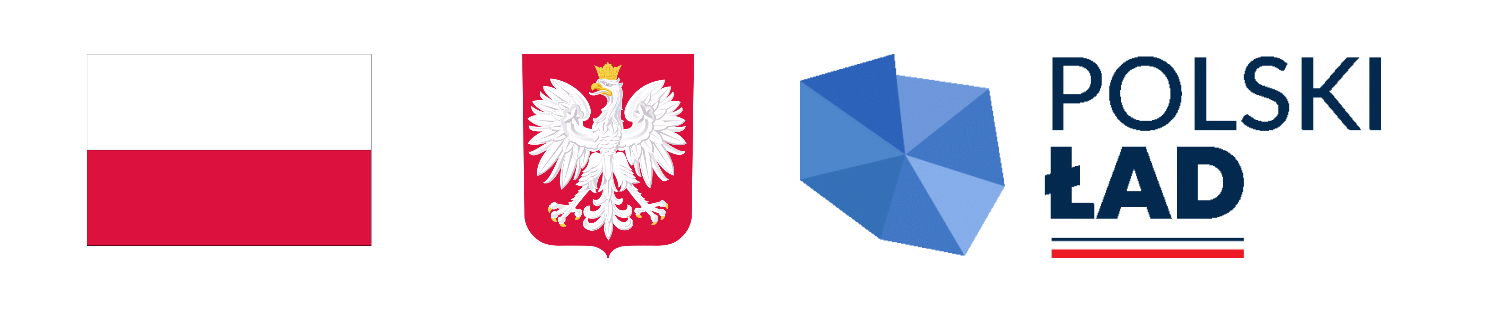 Flaga Polski, Godło Polski oraz logo programu Polski Ład